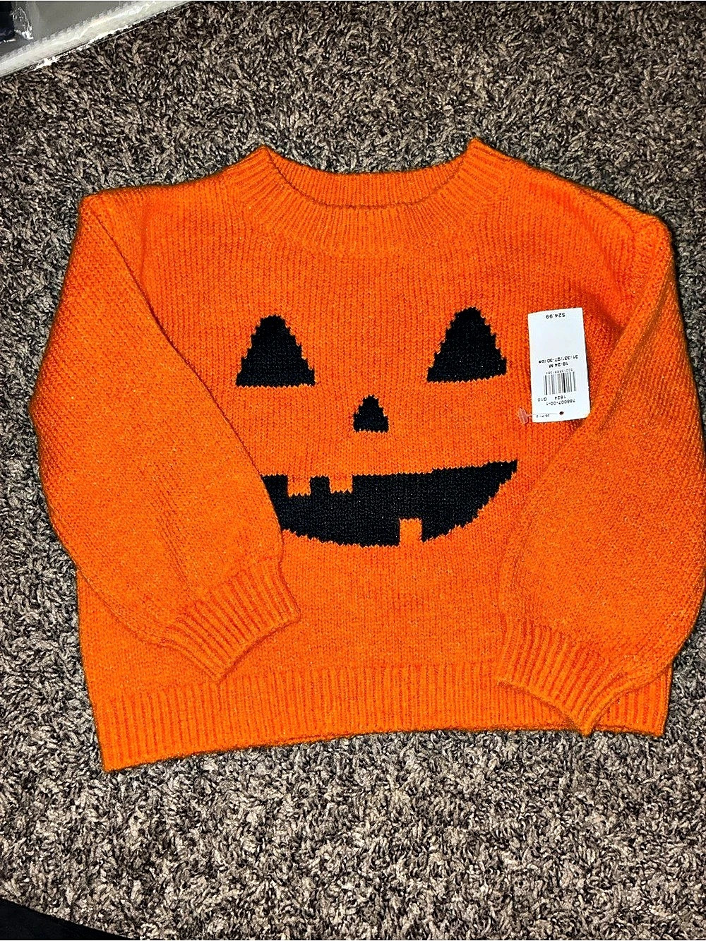 Old Navy Pumpkin Sweater Size 18-24M NWT